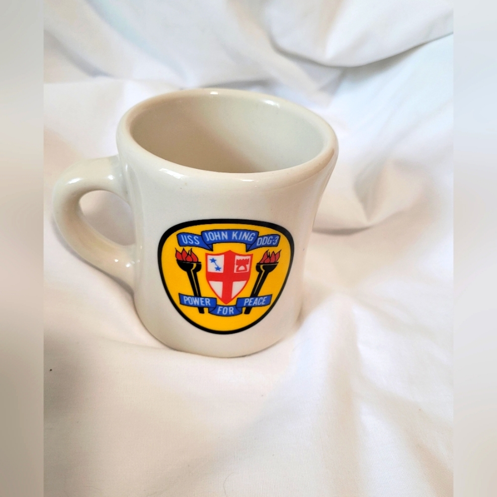 Vintage USS John King DDG-3 Victor Coffee Mug with Sharon's Name.